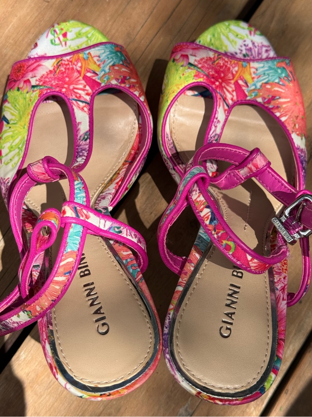 Gianni Bini Marrako Floral Platform Sandal Heels - Picture 2 of 5